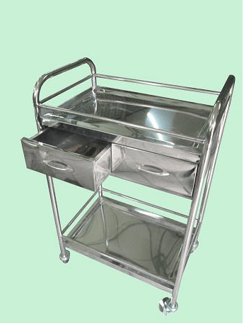 Xe đẩy inox có ngăn kéo