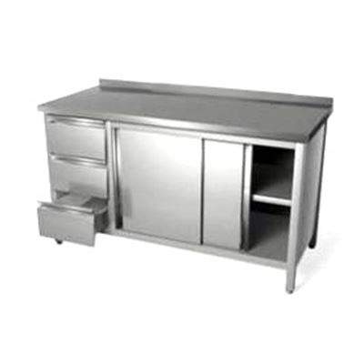 BÀN TỦ INOX CÓ NGĂN KÉO