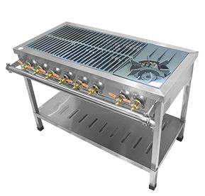 Bếp gas công nghiệp Hàn quốc 1 họng lớn 6 họng nhỏ