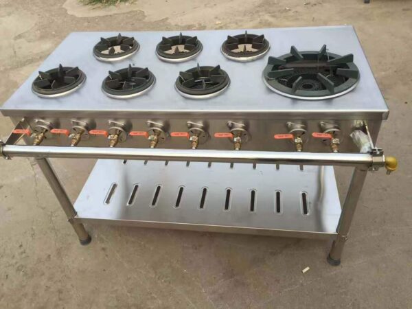 Bếp hầm gas inox nhiều họng nổi kiểu Hàn