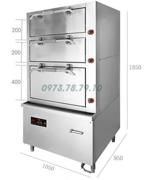 Tủ hấp hải sản điện từ 3 tầng ShinStar