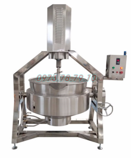 Chảo nghiêng tay quay có máy trộn ShinStar dùng gas, điện, điện từ