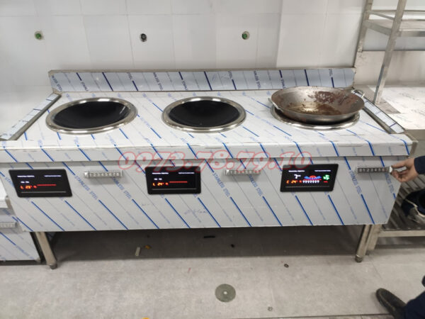 Bếp á 3 họng xào điện từ công nghiệp ShinStar 8kw,10kw,12kw,15kw